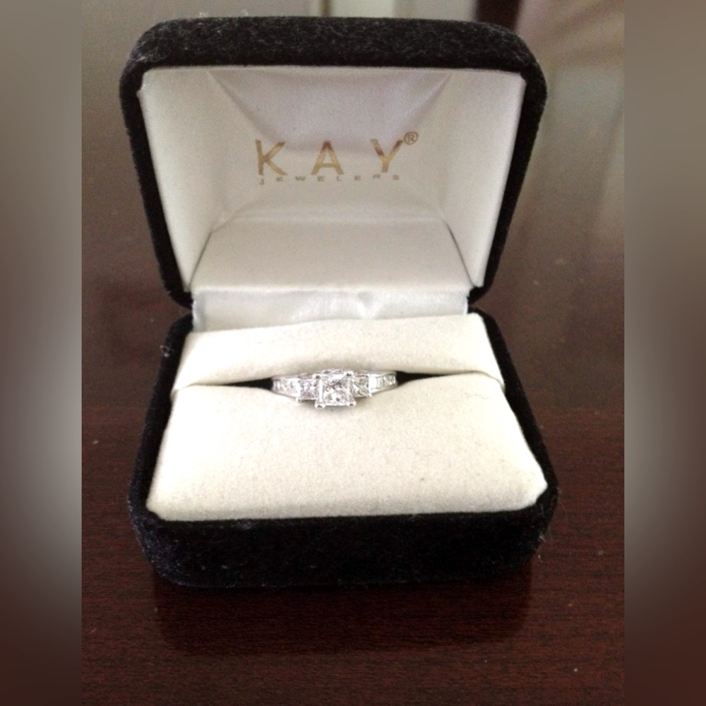 3-Stone Diamond Ring 1-1/2 ct tw Princess-cut 14K White Gold